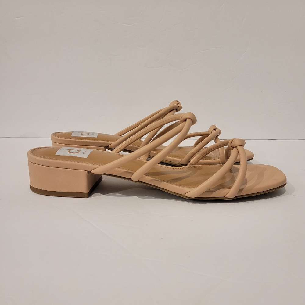Dolce Vita Wisteria Sandals Nude Knotted Strappy Slip On Slides Shoes NWOT